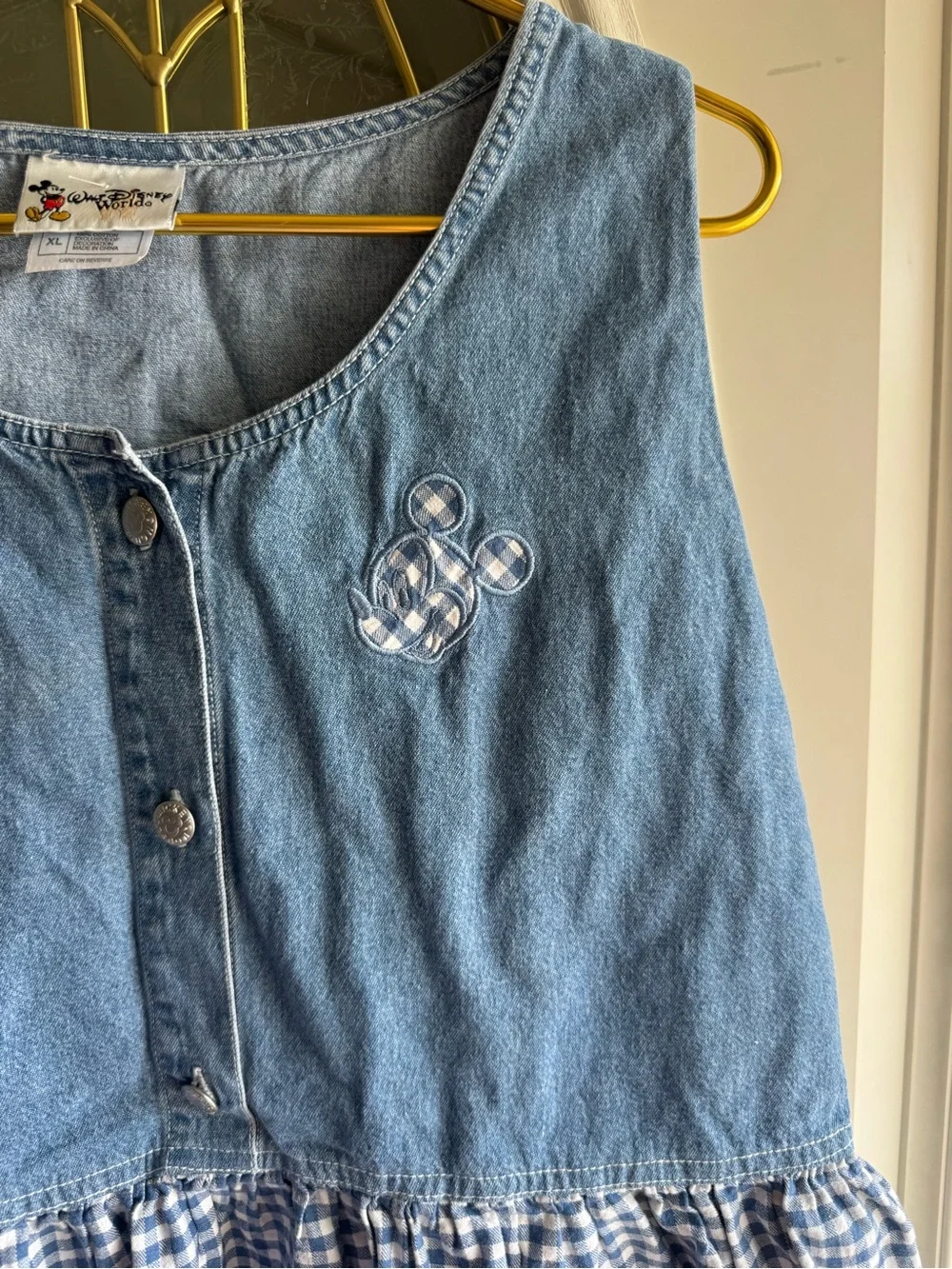 Vintage Disney Denim and gingham dress - Picture 3 of 5